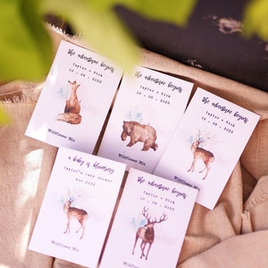 Woodland Animal Wedding Favors - Rustic Woodland Wedding - Forest Wedding theme - Woodland Animal Baby Shower - Wildflower Seeds Packets -