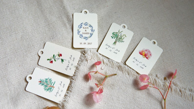 Personalized Gift Tag Garden favor tag Wedding favor tag Shower favor tag Party tag Thank you tag botanical garden herb wedding image 2