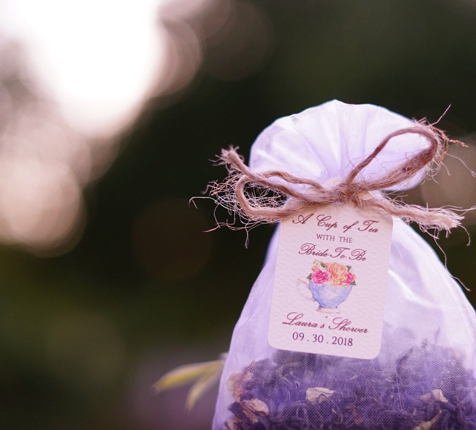 Personalized Bridal Shower Favor Tags - English Tea Party Bridal Shower ...