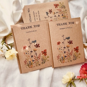 Personalized Rustic Wildflower thank you cards Wildflower Wedding Shower Vintage Boho Wedding wildflower appreciation thanksgiving image 4