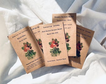 Custom Bulk Veggie seeds packets - Wedding favor - Birthday seed favor Farmer Market - Barn wedding - barn party -Gift DIY Gardeners