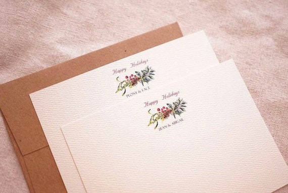 Personalized Holiday Stationery - Vintage Christmas Note Cards - Vintage Holiday Note Cards - Christmas stationery - holiday greeting card