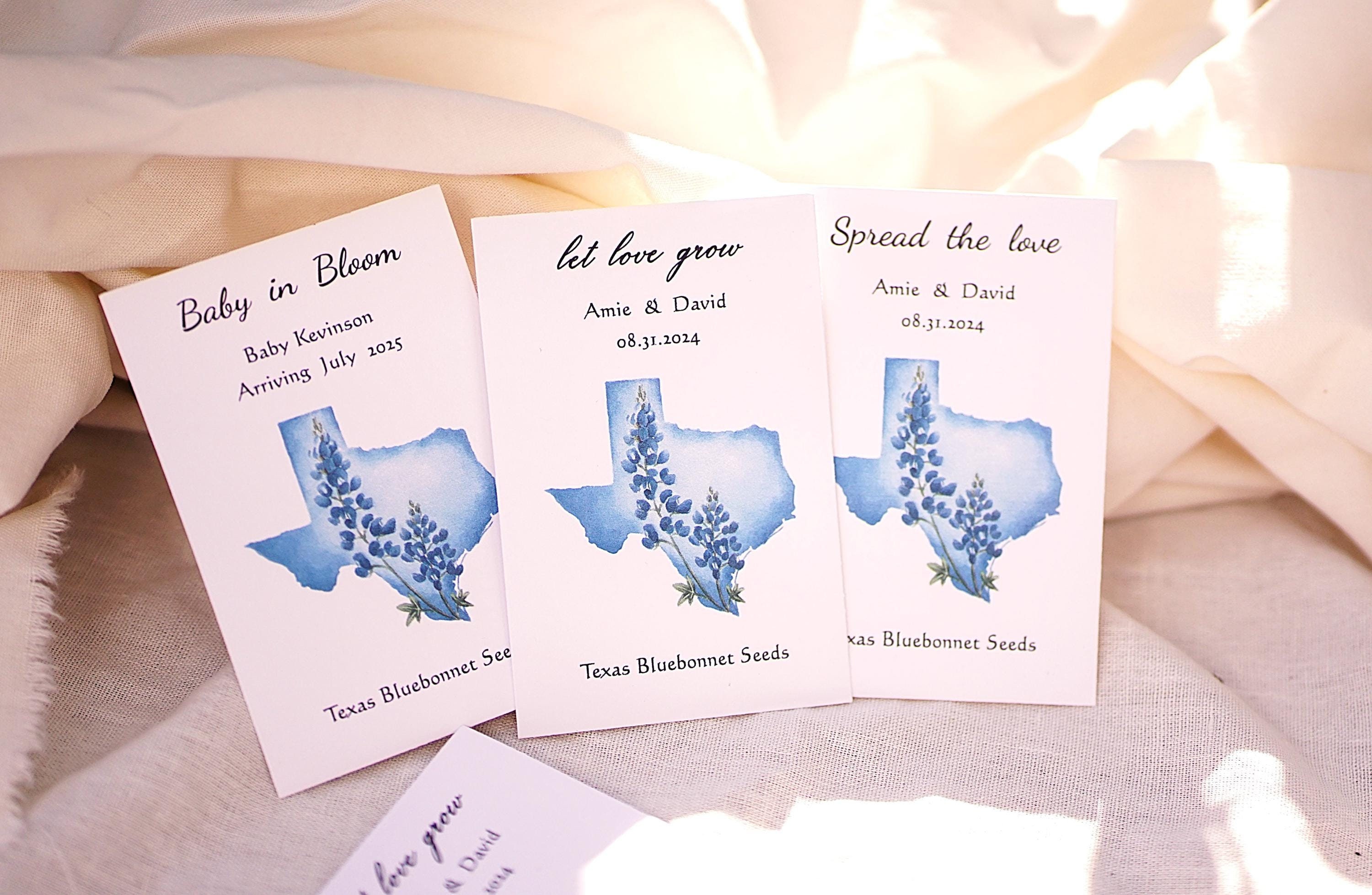 Custom Bluebonnet Seed Packets