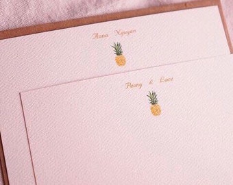 Personalized Pineapple Stationery - Personalized Pineapple Note cards with envelopes - Personalized Pineapple Greeting Cards - wedding gift