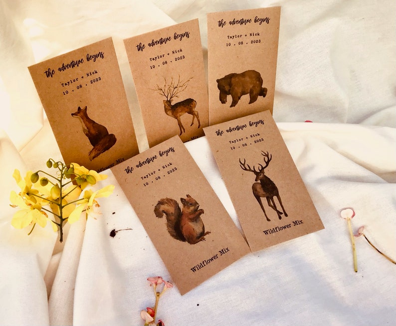 Woodland Animal wedding favor party favor wildflower funeral favor Autumn Wedding Gift for DIY Gardeners and Friends baby shower image 6