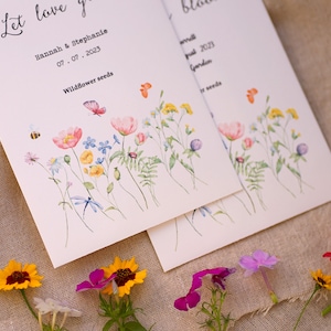 Wildflower seed envelope Sustainable wedding favor Butterfly garden seeds packets save the bee wildflower funeral seed favor Love grows wild image 6