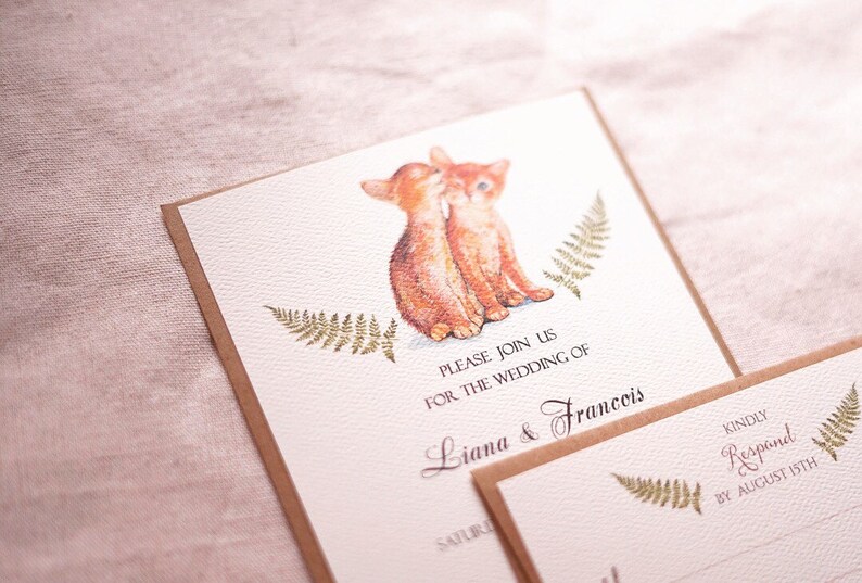 Printable or Printed Cat Wedding Invitation Suite Kittens | Etsy