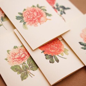 Set of 7 Botanical Greeting Cards Floral Variety Folded Note Cards With ...
