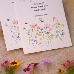 Wildflower seed envelope Sustainable wedding favor Butterfly garden seeds packets save the bee wildflower funeral seed favor Love grows wild image 3