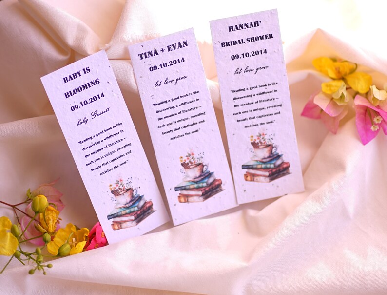 Wildflower Bookmark Bulk - Plantable Paper Bookmark Wedding Favor ...