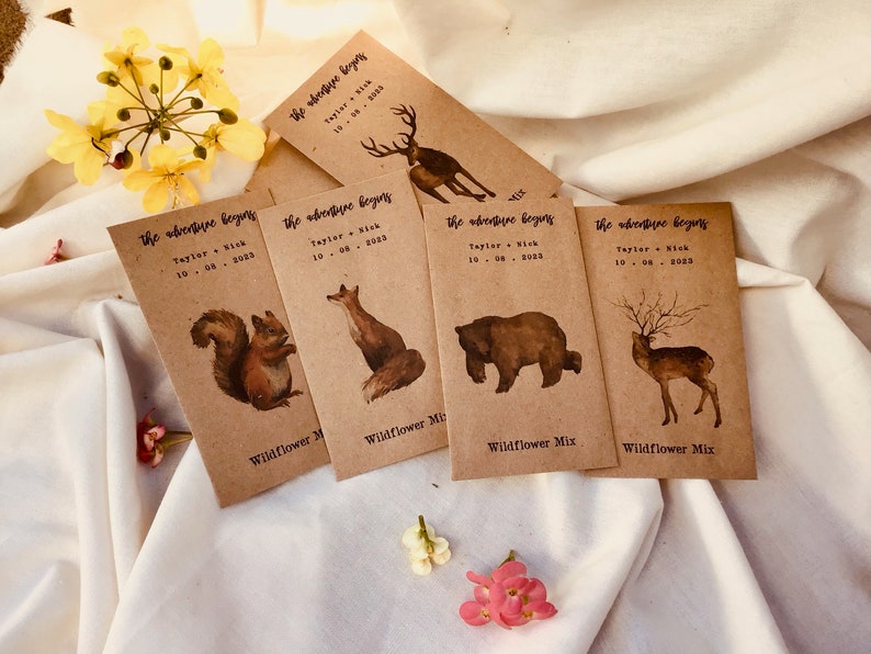 Woodland Animal wedding favor party favor wildflower funeral favor Autumn Wedding Gift for DIY Gardeners and Friends baby shower image 4