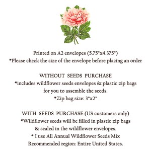 Wildflower seed envelope Sustainable wedding favor Butterfly garden seeds packets save the bee wildflower funeral seed favor Love grows wild image 5