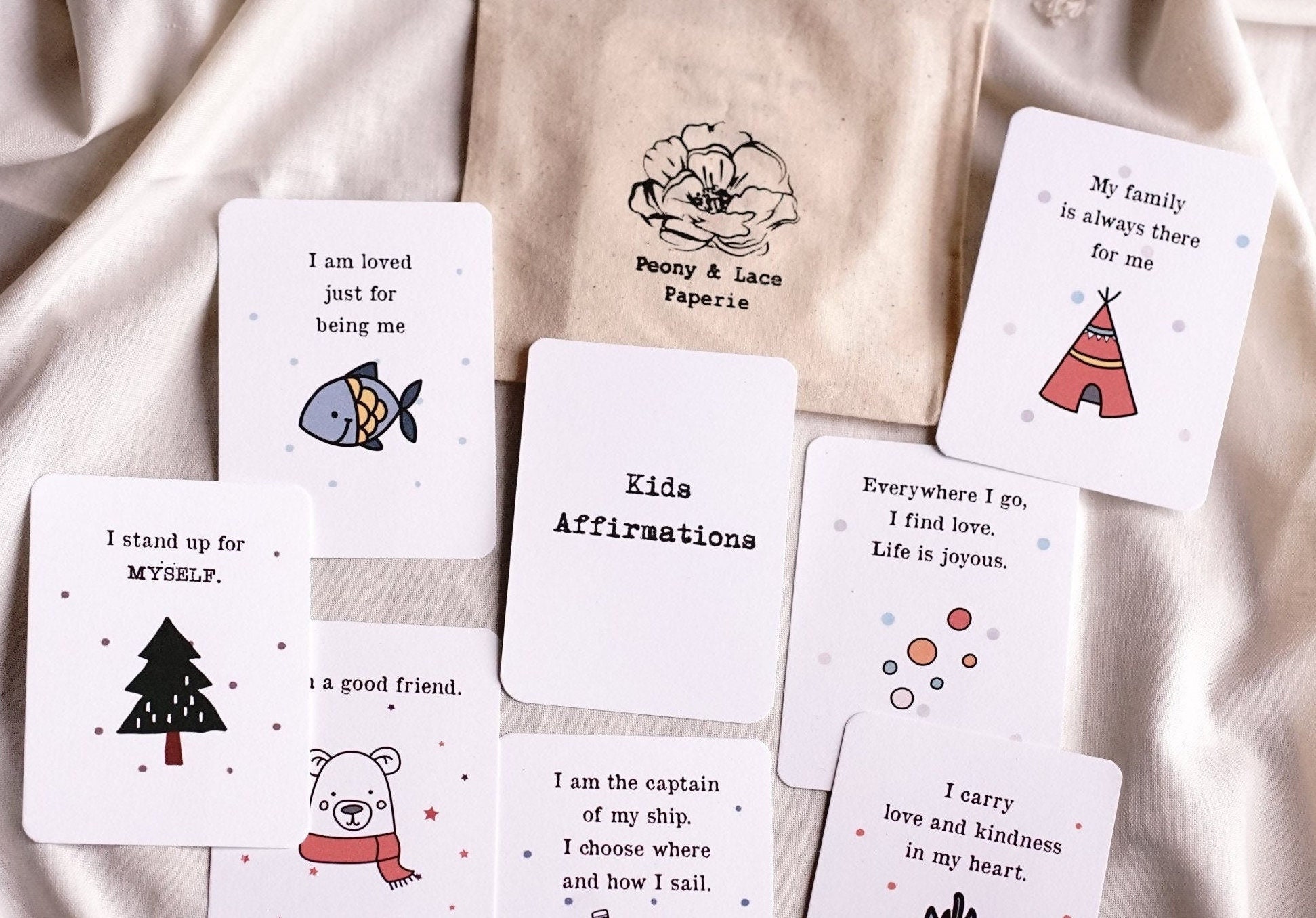 Kids Positive Affirmation 33 Cards Set. Mindfulness Gift for Children ...