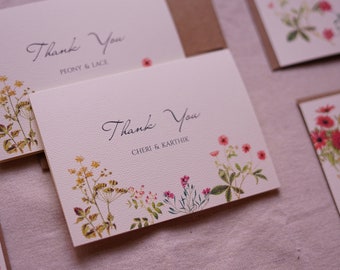 Wildflowers Thank You card - Wildflower Thanksgiving - Botanical thank you card - botanical thanksgiving - garden thank you card - floral