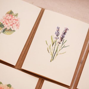 Set of 7 Botanical Greeting Cards Floral Variety Folded Note Cards With ...