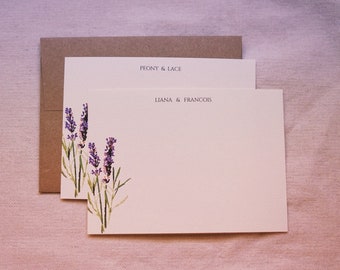 Vintage Lavender Personalized Note Card - Gift for Bridesmaid - Lavender personalized thank you note - lavender thanksgiving