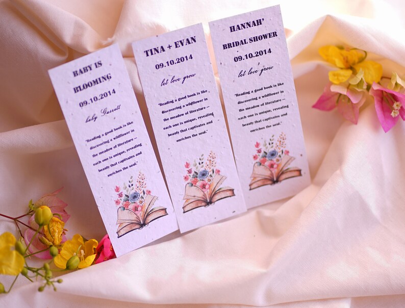 Wildflower Bookmark Bulk - Plantable Paper Bookmark Wedding Favor ...
