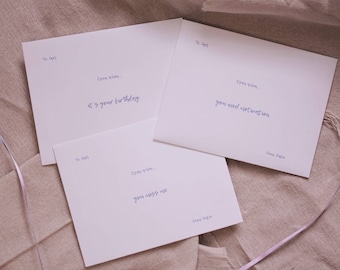 Dusty Blue Long Distance relationship envelopes & letters - Open when envelopes and note cards - open when letters - love letter