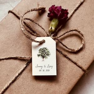 Personalized Oak tree Wedding Favor Tag - Oak Tree Shower Favor Tag - Oak tree Gift Tag - Oak Tree Hang Tag - Green Tree Wedding - Greenery