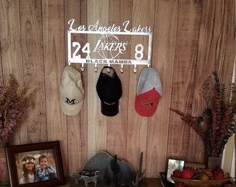 LA Lakers Wandhängen Basketball Logo, Hut hängen Dekor, Geldbörse, Schlüsselanhänger Rack, Wand-Dekor, Basketball-Logos
