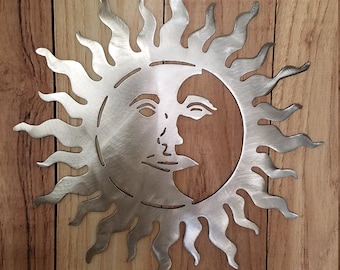 Décor de soleil élégant, décor de mur de porte dehors, soleil métal, soleil suspendu de mur, dehors l’art de mur de soleil de porte