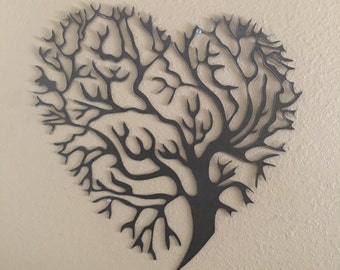 Metall Kunst Wandbehang Baum Herz Herz Baum des Lebens Metall Herz Baum