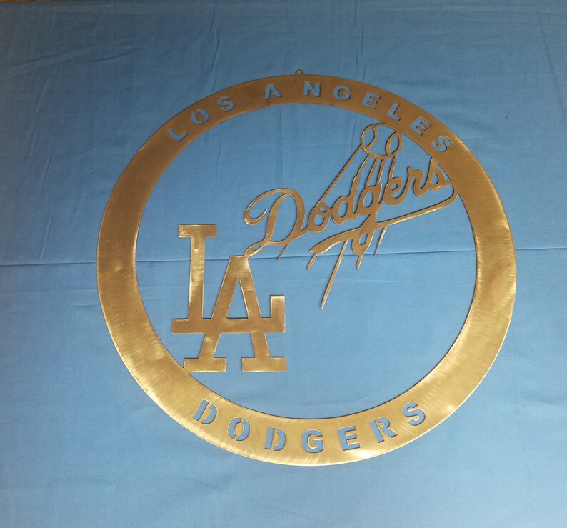 La Dodgers Steel Logo Garage Signs Mancave Logos Metal Image 0