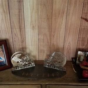 Michigan and Ohio State Football Rivalry Plaque, College Football Rivalry, Ohio State Football Logo, Michigan Football Logo, Desk Logo
