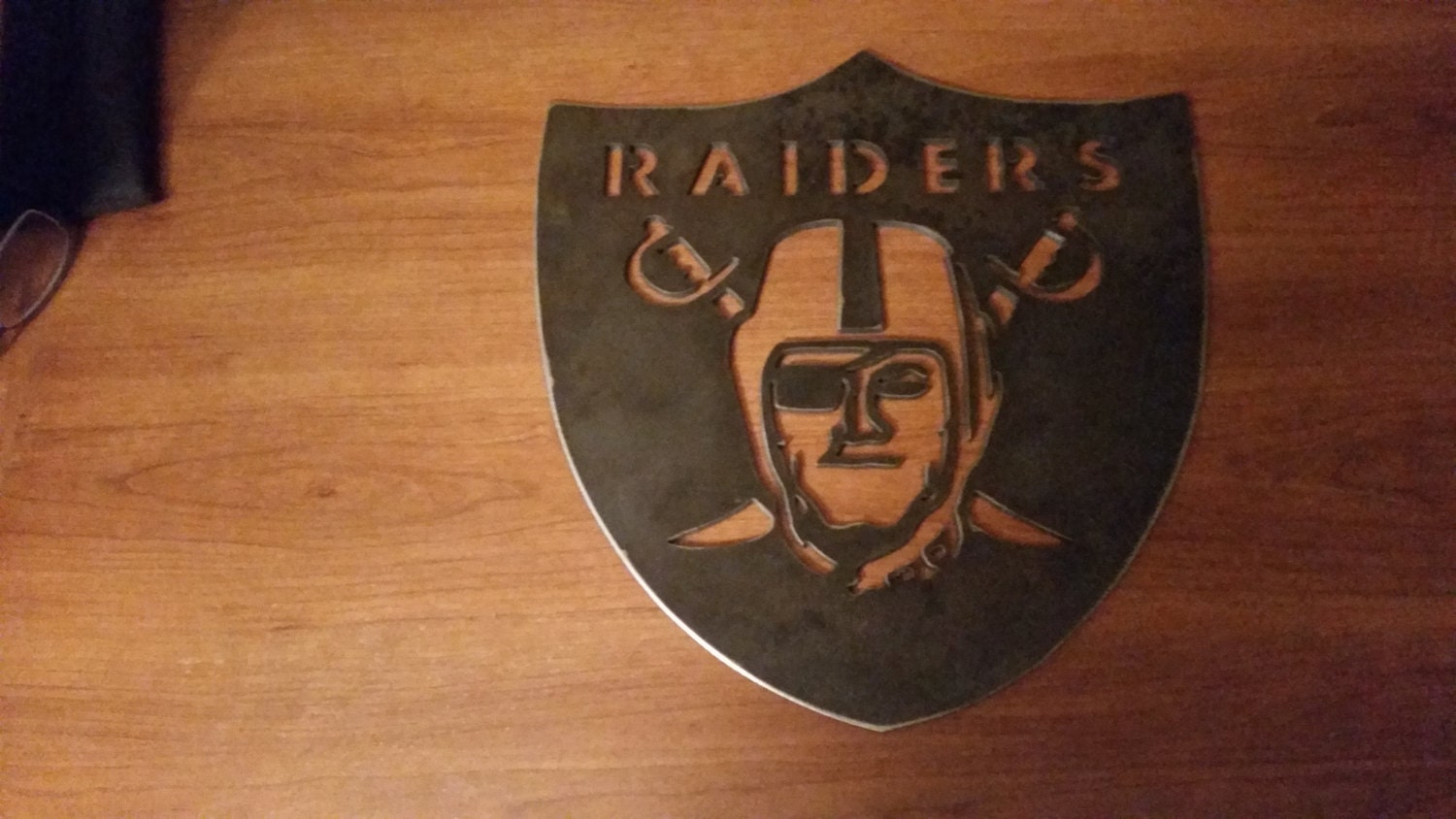 Steel Plate Oakland Raiders Foot Ball Shield Etsy