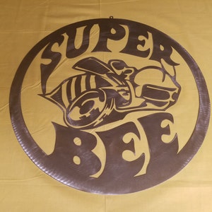 super bee steel logo-metal art-mancave metal art-garage metal art