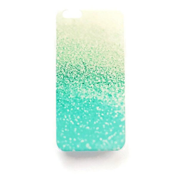 iPhone 6 Plus Case Glitter Gradient iPhone 6 Plus Hard Case Girly Back Cover For iPhone 6 Slim Design Case Blue Green Pastel Glitter 1292