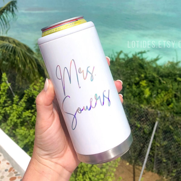 Future Mrs Engagement Gift- Mrs Skinny Can Cooler Seltzer Cooler Engagement Gift Personalized Mrs Gift Engagement Present Bridal Shower Gift