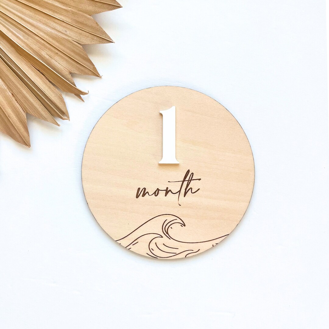 Wave Baby Milestone Sign, Monthly Photo Sign, Beach Milestone Sign ...