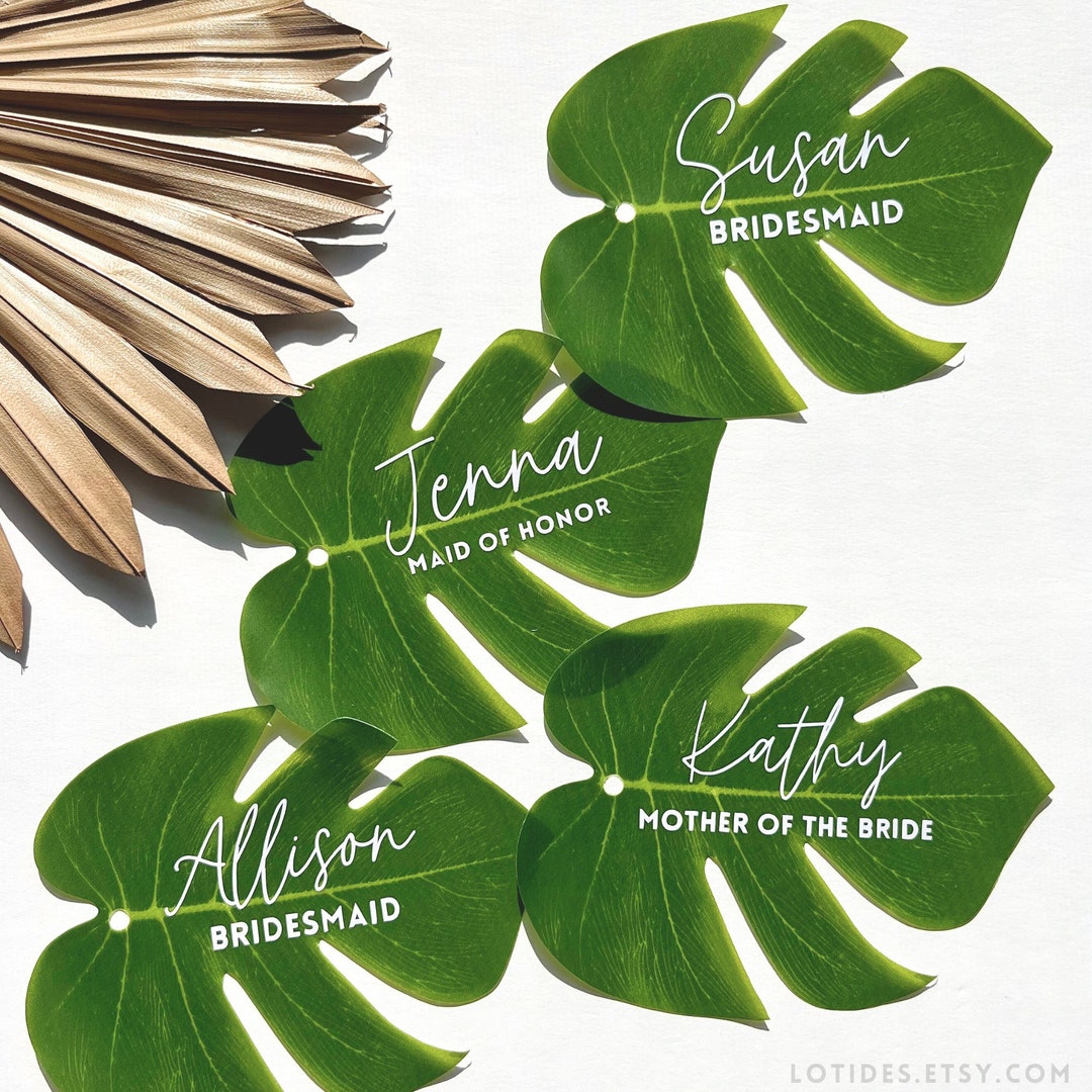 Tropical Leaf Name Tag Monstera Name Tag For Bags Tropical Tropical Leaf Name Tag Monstera Name Tag For Bags Tropical