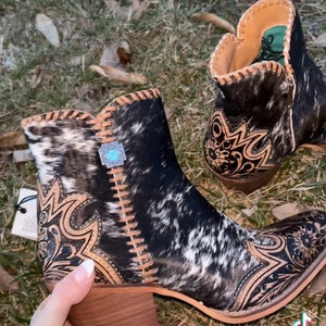 Margie Hair-On Hide Cowhide and Leather Boots