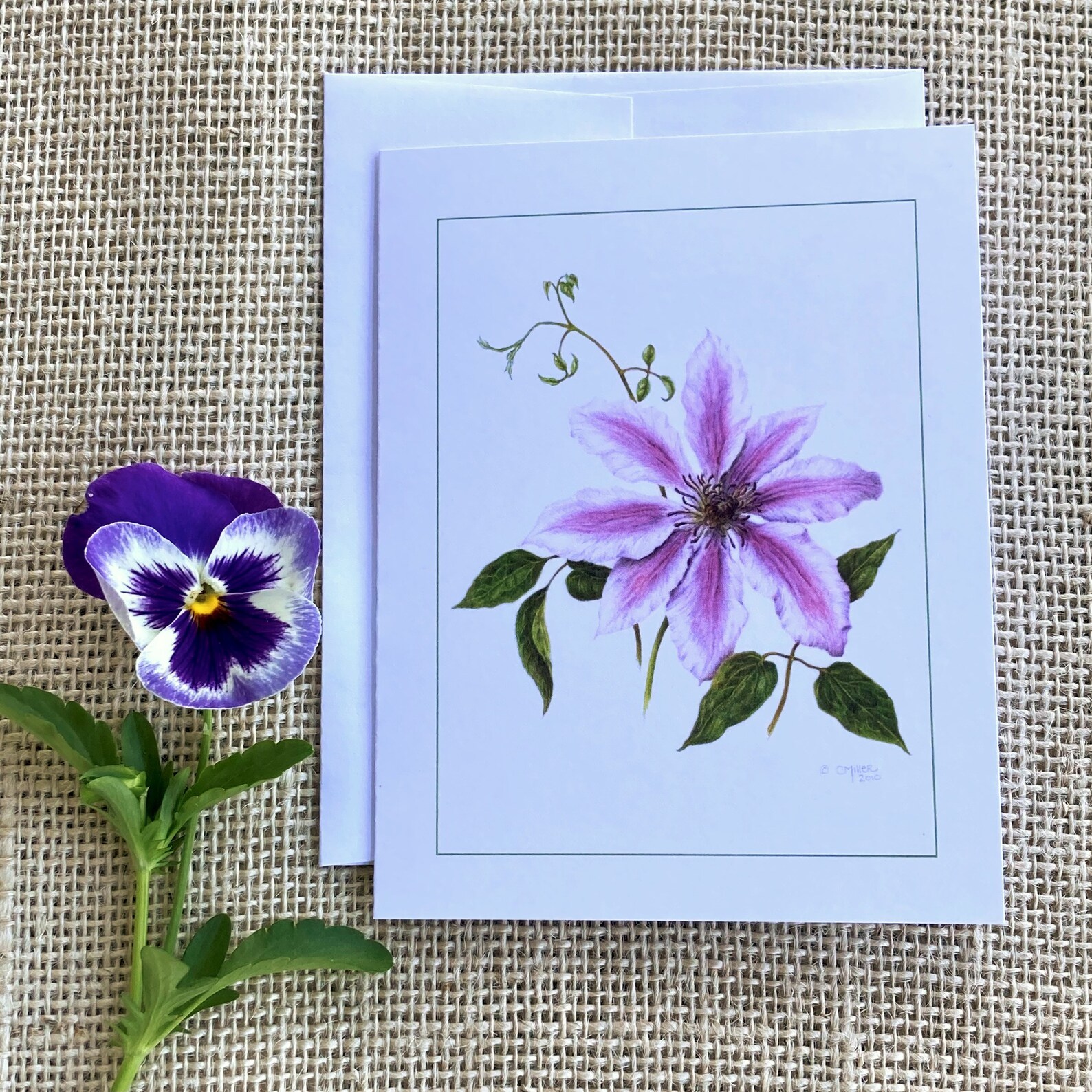 Notes From the Garden Blank Botanical Note Cards Package of 6 2 Each of