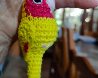 Portachiavi Pappagallo Multicolore Con Cristalli E Strass - Simpatico Uccellino Ciondolo Regalo 01116 - Foto 5