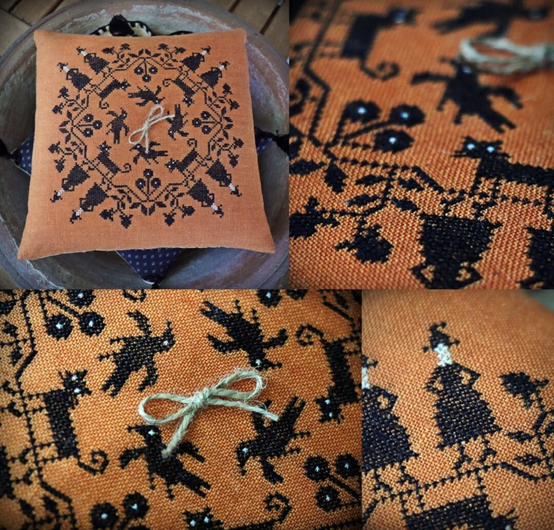 Witchy Night / Primitive Cross Stitch Pattern / Halloween / PDF - Etsy