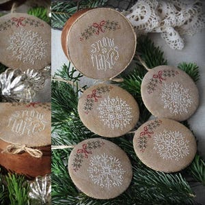 Snowflake Ornaments / Cross stitch pattern / Digital pattern / PDF