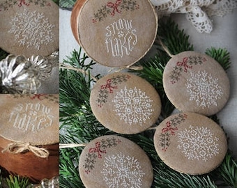 Snowflake Ornaments / Cross stitch pattern / Digital pattern / PDF