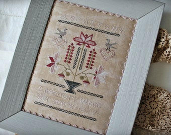 Rosemary White / Primitive Cross Stitch Pattern / PDF