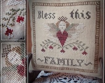 Bless this Family / Cross stitch pattern