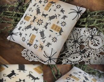 Witches' Village / Cross stitch pattern / Halloween / PDF pattern