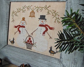 Snow Folks / Primitive Cross Stitch pattern / PDF