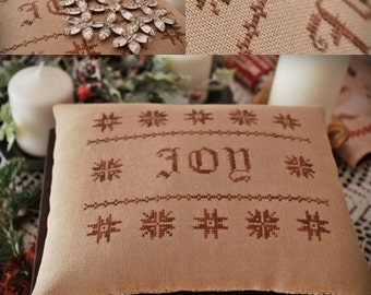 Joy / Primitive cross stitch pattern / PDF