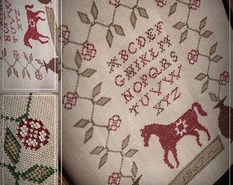 Red Horse Sampler / Cross stitch pattern