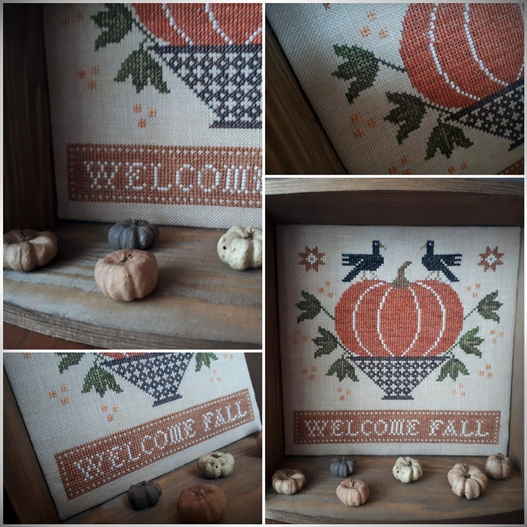 Welcome Fall / Primitive Cross Stitch Pattern / PDF - Etsy