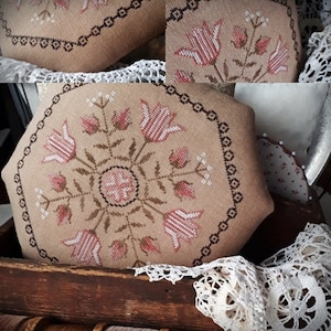 Flower Pincushion / Cross stitch pattern / PDF