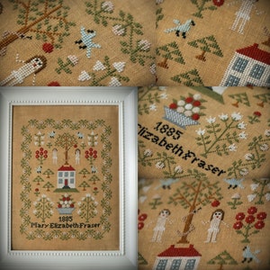 Mary Elizabeth Fraser Sampler pattern / Cross stitch pattern / PDF
