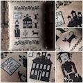 Black Cat Inn \/ Primitive cross stitch pattern \/ Halloween \/ PDF product logo
